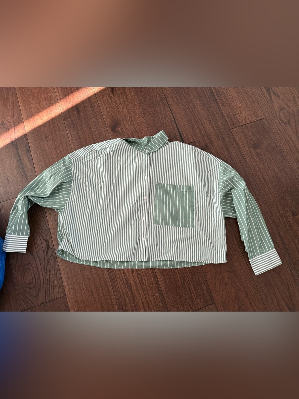 Abercrombie & Fitch Mint and White Striped Button-Down